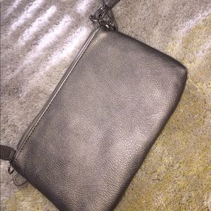 Grey/silver wristlet